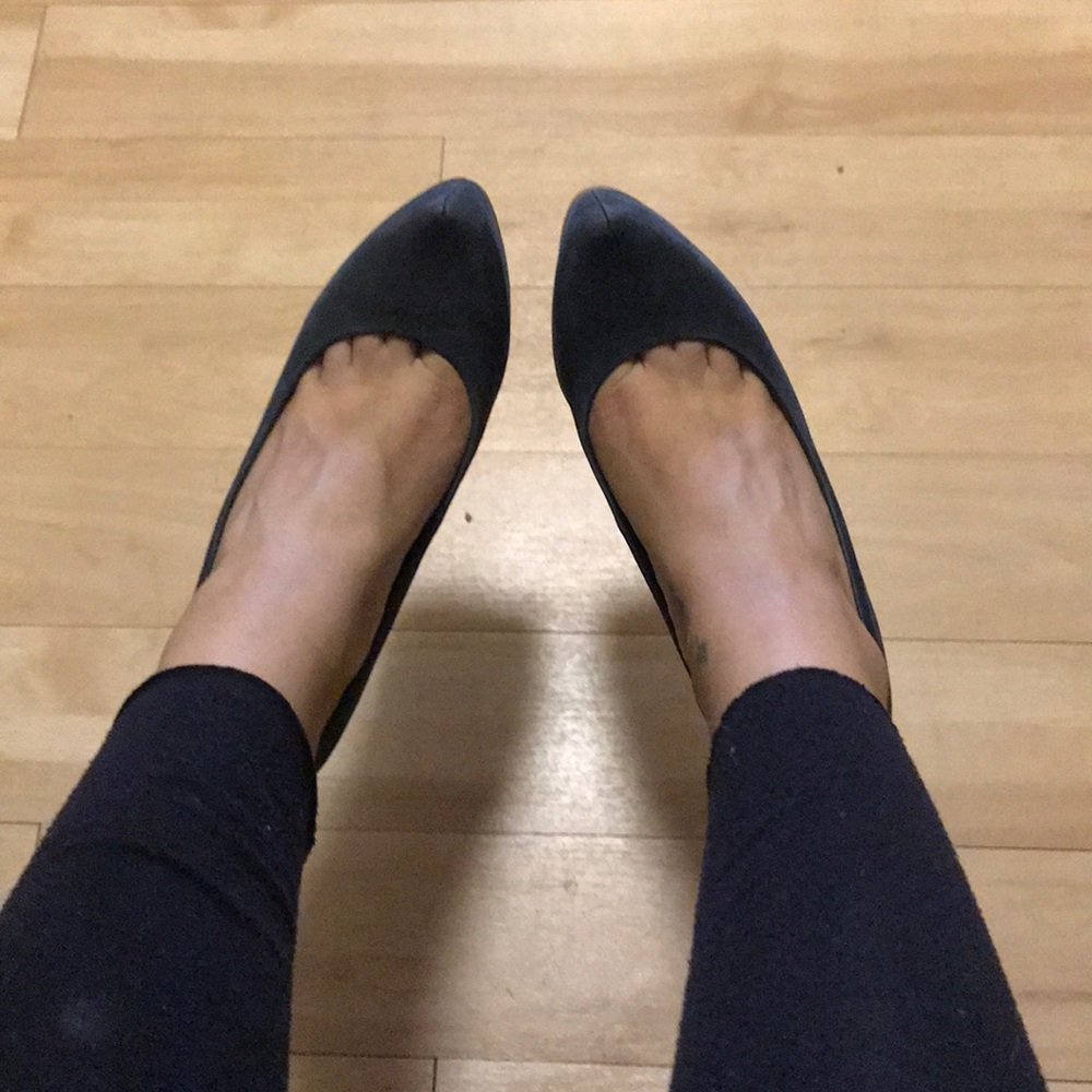 Blue suede heels